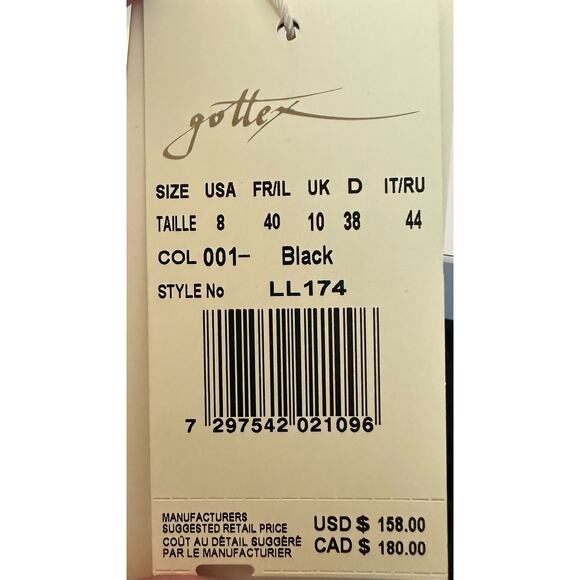 GOTTEX LATTICE SQUARE NECK ONE PIECE SWIMSUIT Black Size 8 New - Picture 6 of 6